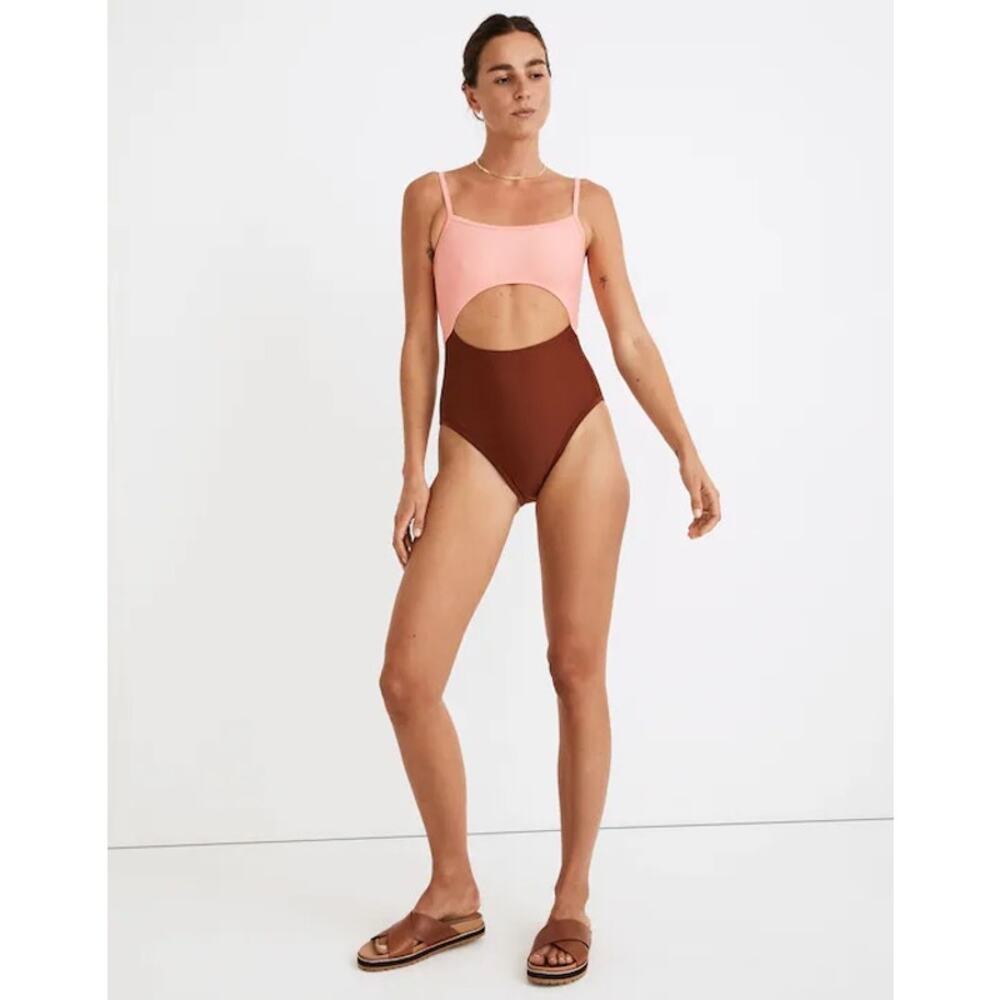 Madewell Second Wave Cutout One-Piece Swimsuit Size Medium